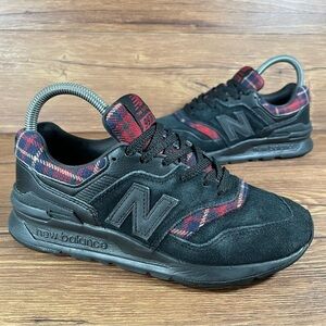 New Balance 997 Black Suede Plaid Sneakers Women’s Size 5 Shoes